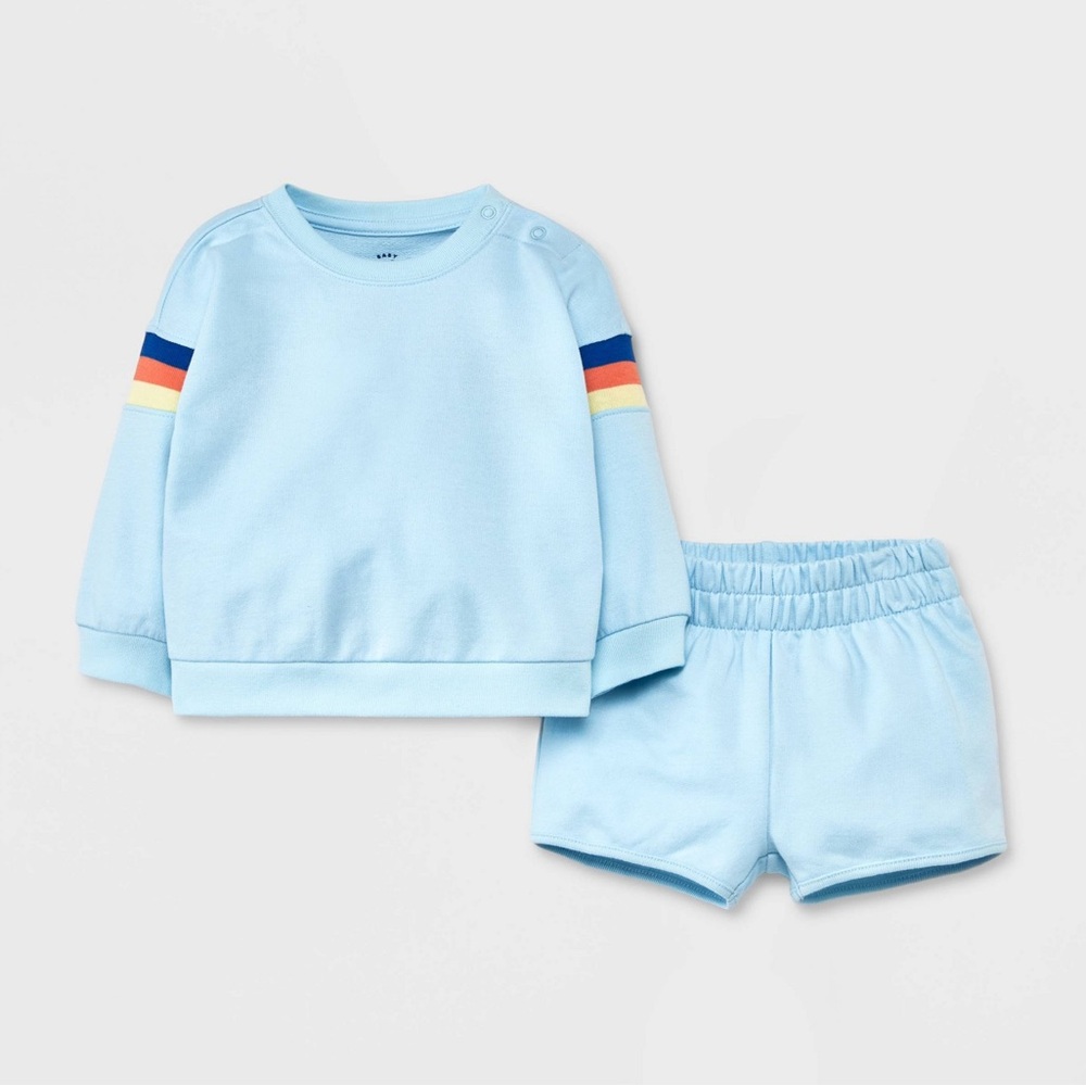 Cat & Jack Blue Sweatshirt and Shorts Set